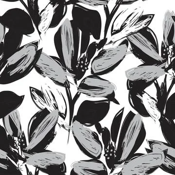 Floral Brush strokes Seamless Pattern Background Stockillustratie
