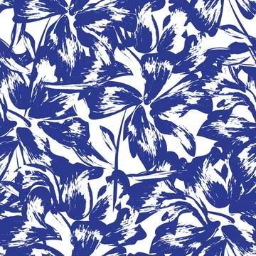 Floral Brush strokes Seamless Pattern Background Stock Illustration