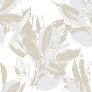 Floral Brush strokes Seamless Pattern Background Stock Illustration