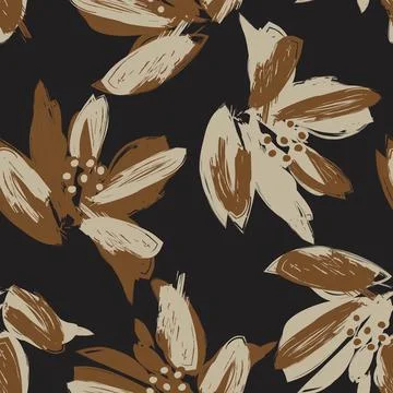 Floral Brush strokes Seamless Pattern Background Illustrazione stock