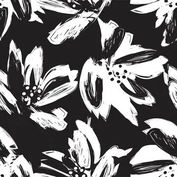 Floral Brush strokes Seamless Pattern Background Stockillustratie