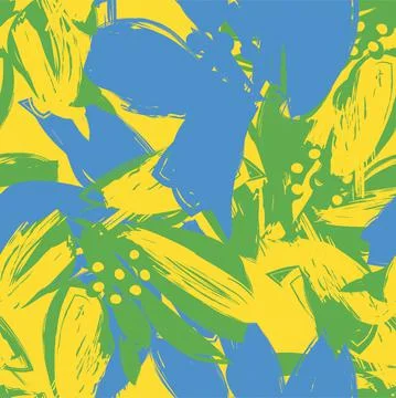 Floral Brush strokes Seamless Pattern Background Stock Illustration