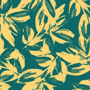 Floral Brush strokes Seamless Pattern Background Stock Illustration
