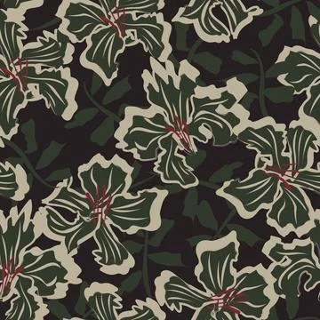 Floral Brush strokes Seamless Pattern Background イラスト素材