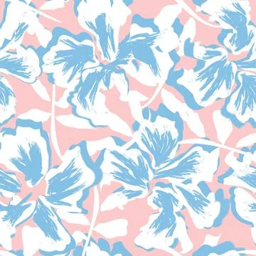 Floral Brush strokes Seamless Pattern Background Stock Illustration