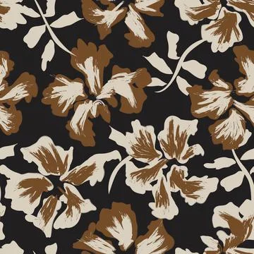 Floral Brush strokes Seamless Pattern Background Stock Illustration