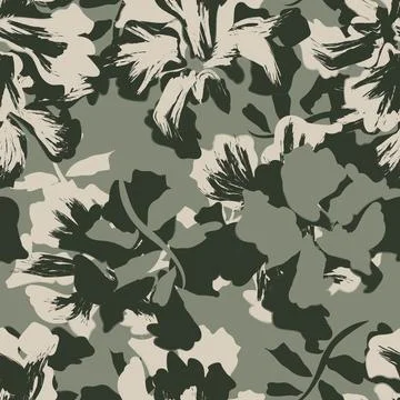 Floral Brush strokes Seamless Pattern Background Stock Illustration