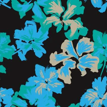 Floral Brush strokes Seamless Pattern Background Illustrazione stock