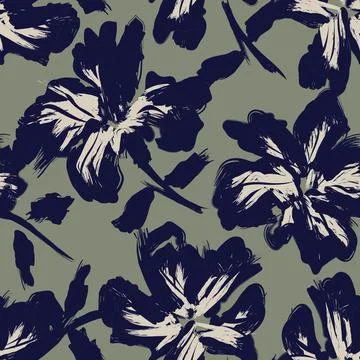 Floral Brush strokes Seamless Pattern Background Illustrazione stock