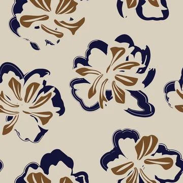 Floral Brush strokes Seamless Pattern Background Stock Illustration