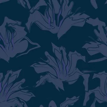 Floral Brush strokes Seamless Pattern Background Stock Illustration