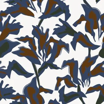Floral Brush strokes Seamless Pattern Background Stock Illustration