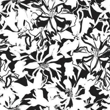 Floral Brush strokes Seamless Pattern Background Stock Illustration
