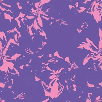 Floral Brush strokes Seamless Pattern Background イラスト素材
