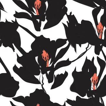 Floral Brush strokes Seamless Pattern Background Stockillustratie
