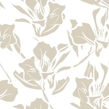 Floral Brush strokes Seamless Pattern Background イラスト素材