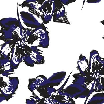 Floral Brush strokes Seamless Pattern Design Stock Illustration