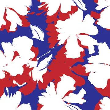 Floral Brush strokes Seamless Pattern Design Stock Illustration