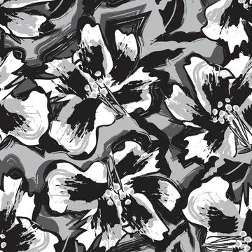 Floral Brush strokes Seamless Pattern Design Stock Illustration