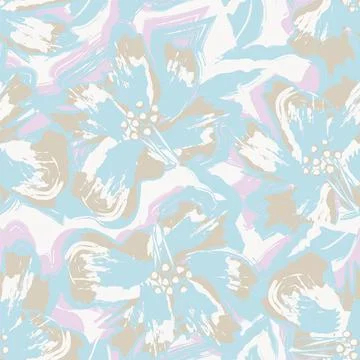 Floral Brush strokes Seamless Pattern Design Stock Illustration