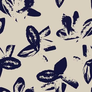 Floral Brush strokes Seamless Pattern Design Stock Illustration