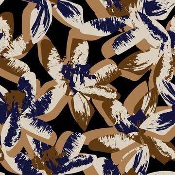 Floral Brush strokes Seamless Pattern Design Illustrazione stock