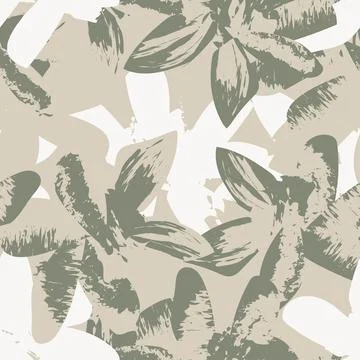 Floral Brush strokes Seamless Pattern Design Stock Illustration