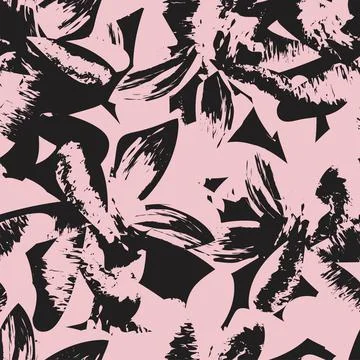 Floral Brush strokes Seamless Pattern Design Stock Illustration
