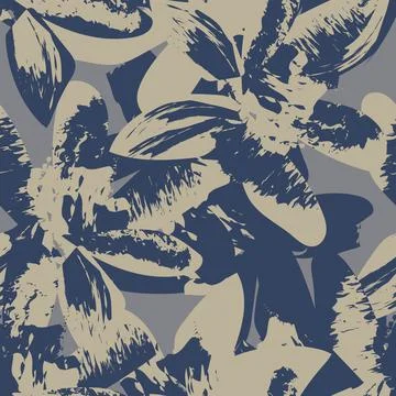 Floral Brush strokes Seamless Pattern Design Stock Illustration