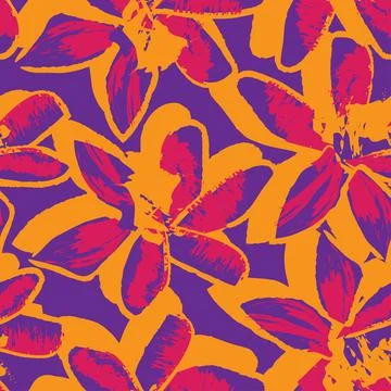 Floral Brush strokes Seamless Pattern Design Illustrazione stock