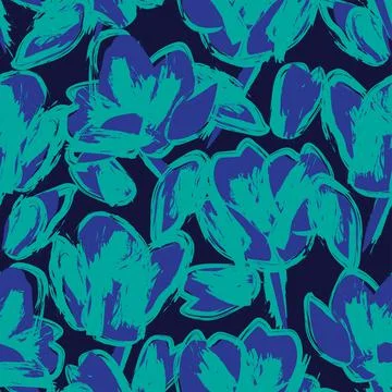 Floral Brush strokes Seamless Pattern Design Stock Illustration