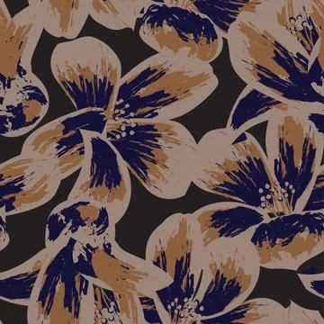 Floral Brush strokes Seamless Pattern Design Stock Illustration