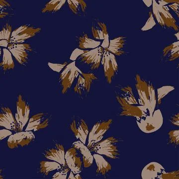 Floral Brush strokes Seamless Pattern Design イラスト素材