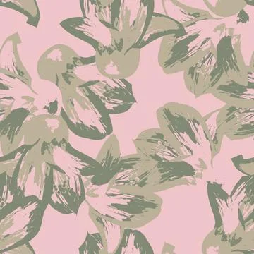 Floral Brush strokes Seamless Pattern Design Stock Illustration