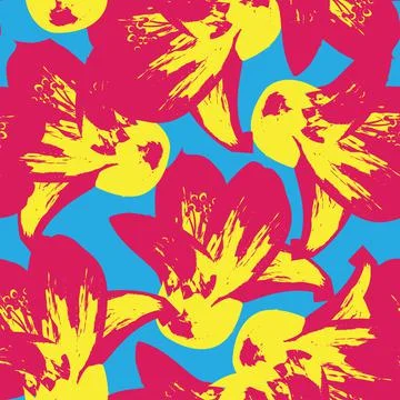 Floral Brush strokes Seamless Pattern Design Stock Illustration