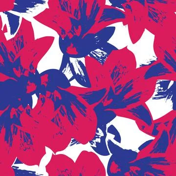 Floral Brush strokes Seamless Pattern Design Stock Illustration