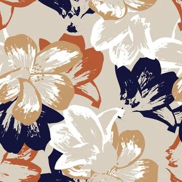 Floral Brush strokes Seamless Pattern Design イラスト素材
