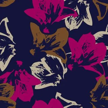 Floral Brush strokes Seamless Pattern Design Stock Illustration