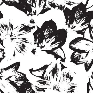 Floral Brush strokes Seamless Pattern Design Stock Illustration