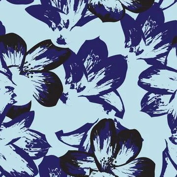 Floral Brush strokes Seamless Pattern Design Illustrazione stock