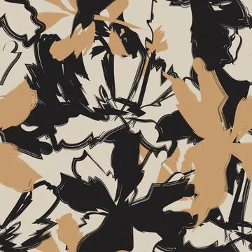Floral Brush strokes Seamless Pattern Design Stock Illustration