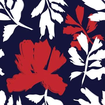 Floral Brush strokes Seamless Pattern Design Stock Illustration
