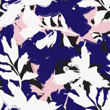 Floral Brush strokes Seamless Pattern Design イラスト素材