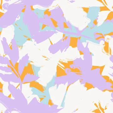 Floral Brush strokes Seamless Pattern Design Illustrazione stock