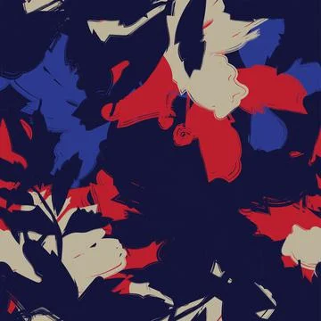 Floral Brush strokes Seamless Pattern Design Illustrazione stock