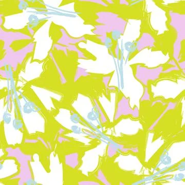 Floral Brush strokes Seamless Pattern Design Stock Illustration