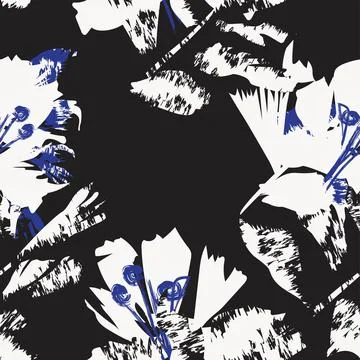Floral Brush strokes Seamless Pattern Design 스톡 일러스트