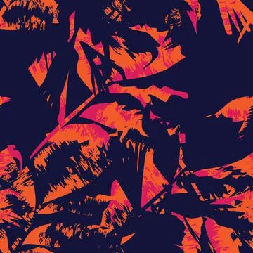 Floral Brush strokes Seamless Pattern Design Illustrazione stock