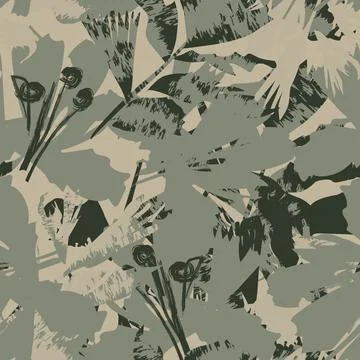 Floral Brush strokes Seamless Pattern Design Stock Illustration