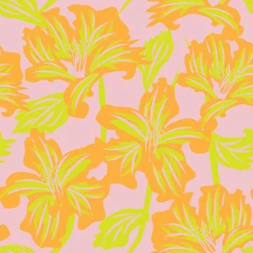 Floral Brush strokes Seamless Pattern Design Illustrazione stock